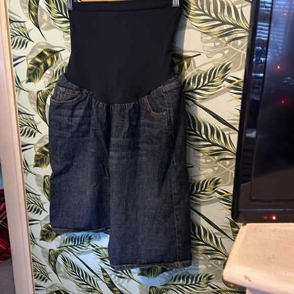 GG85 blue jean maternity skirt indigo blue Large L - Picture 2 of 3